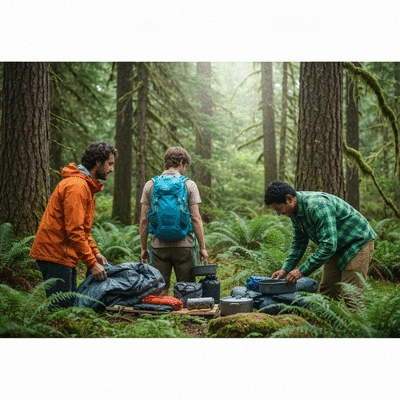Group of campers practicing Leave No Trace principles